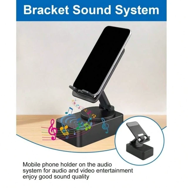 Alt view image 4 of 7 - Bks Wireless Bluetooth Speaker Phone Stand with LED Light Anti-Slip Base HD Surround Sound for Desk Home Outdoor