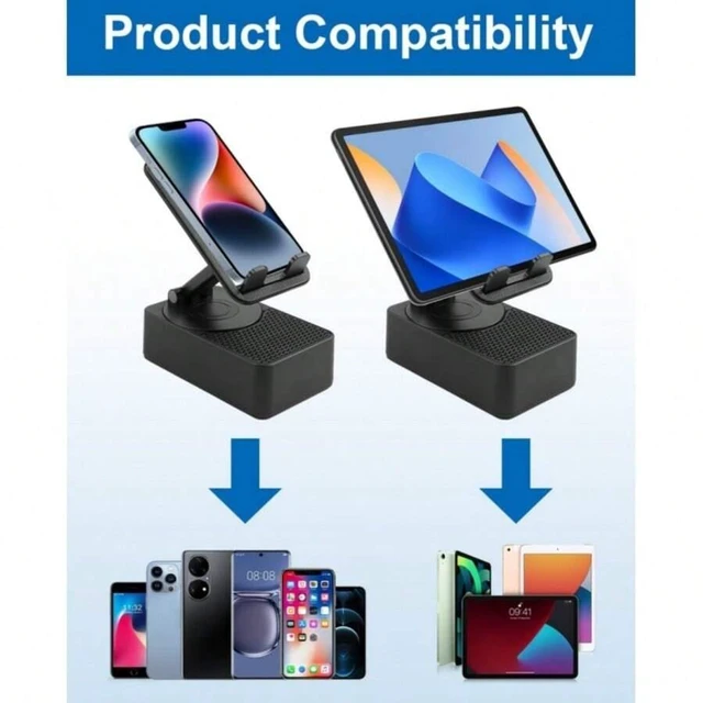 Alt view image 7 of 7 - Bks Wireless Bluetooth Speaker Phone Stand with LED Light Anti-Slip Base HD Surround Sound for Desk Home Outdoor