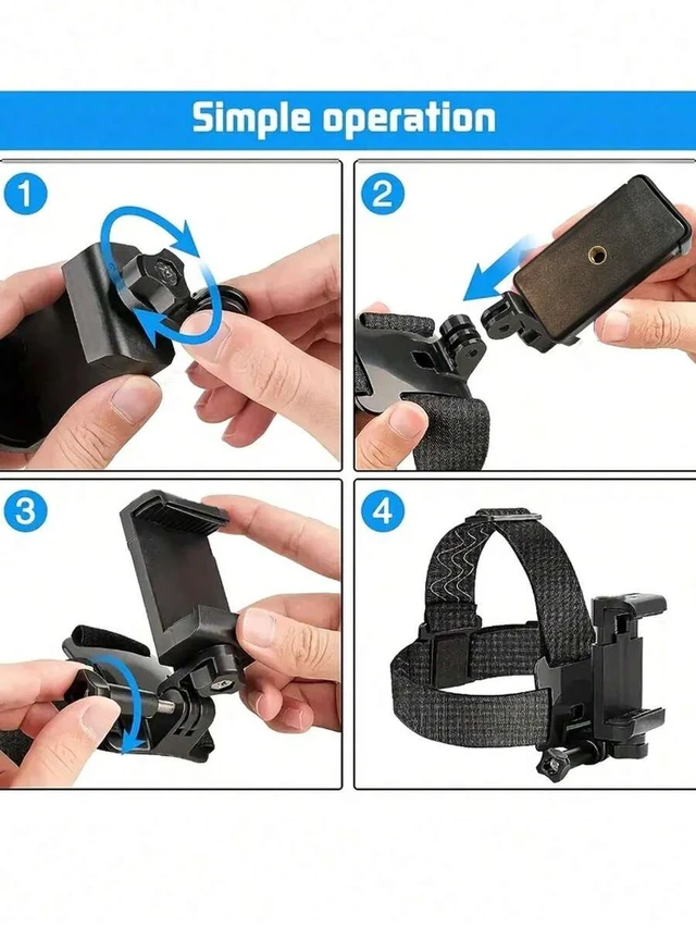 Alt view image 4 of 7 - Bks Adjustable Head-Mounted Phone Stand With Fixed Snap Camera Mount For iPhone Android Devices Hands-Free Viewing