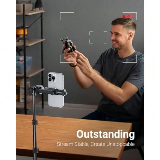 Alt view image 7 of 7 - Bks 66 Inch Phone Tripod with Remote and Stand, Extendable Cell Phone Holder for Video Recording, Aluminum Monopod for iPhone Android