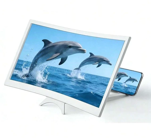 Main image of Bks 3D Curved Screen Magnifier HD Mobile Video Amplifier Projector Stand Bracket for All Smartphones White
