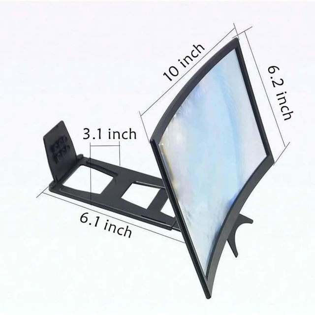 Alt view image 2 of 5 - Bks 3D Curved Screen Magnifier HD Mobile Video Amplifier Projector Stand Bracket for All Smartphones White