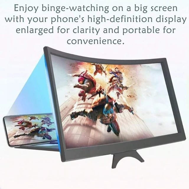 Alt view image 5 of 5 - Bks 3D Curved Screen Magnifier HD Mobile Video Amplifier Projector Stand Bracket for All Smartphones White