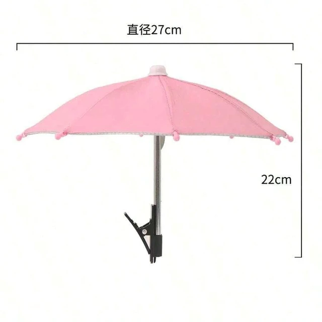 Main image of Bks Portable Phone Holder Umbrella, Waterproof Anti-Glare Mini Sun Shade With Stand, UV Protection Outdoor Visor For Light Rain, Travel Camping Beach Car Accessory Gift
