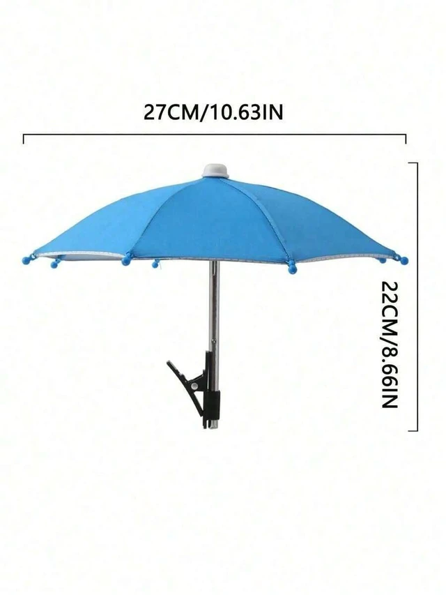 Alt view image 4 of 7 - Bks Portable Phone Holder Umbrella, Waterproof Anti-Glare Mini Sun Shade With Stand, UV Protection Outdoor Visor For Light Rain, Travel Camping Beach Car Accessory Gift