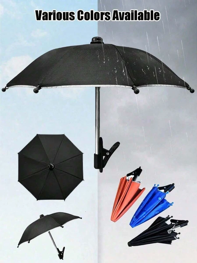 Alt view image 5 of 7 - Bks Portable Phone Holder Umbrella, Waterproof Anti-Glare Mini Sun Shade With Stand, UV Protection Outdoor Visor For Light Rain, Travel Camping Beach Car Accessory Gift