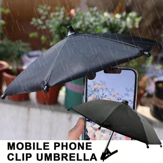 Alt view image 7 of 7 - Bks Portable Phone Holder Umbrella, Waterproof Anti-Glare Mini Sun Shade With Stand, UV Protection Outdoor Visor For Light Rain, Travel Camping Beach Car Accessory Gift