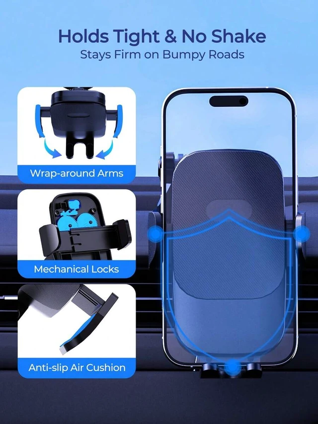 Alt view image 4 of 7 - Bks Anti-Shake Car Phone Holder Mount With Strong Suction Cup, Fits 4-7.2 Inch IPhone & Android Phones, 360° Rotation, Adjustable Extendable Arm, Dashboard Windshield Phone Stand For Hands-Free Naviga