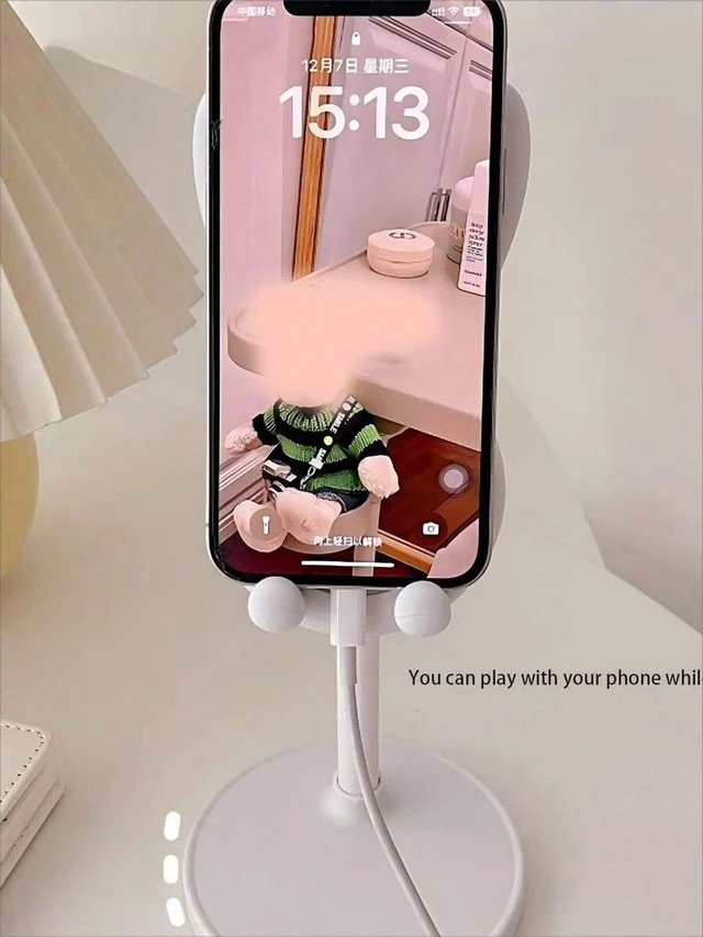 Alt view image 6 of 7 - Bks Compact Adjustable Folding White Rabbit-Shaped Tablet and Phone Stand for Home Office Decor