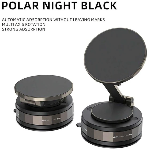 Alt view image 2 of 7 - Bks 360° Vacuum Magnetic Car Phone Holder Strong Suction Foldable Dashboard Mount Windshield Stand