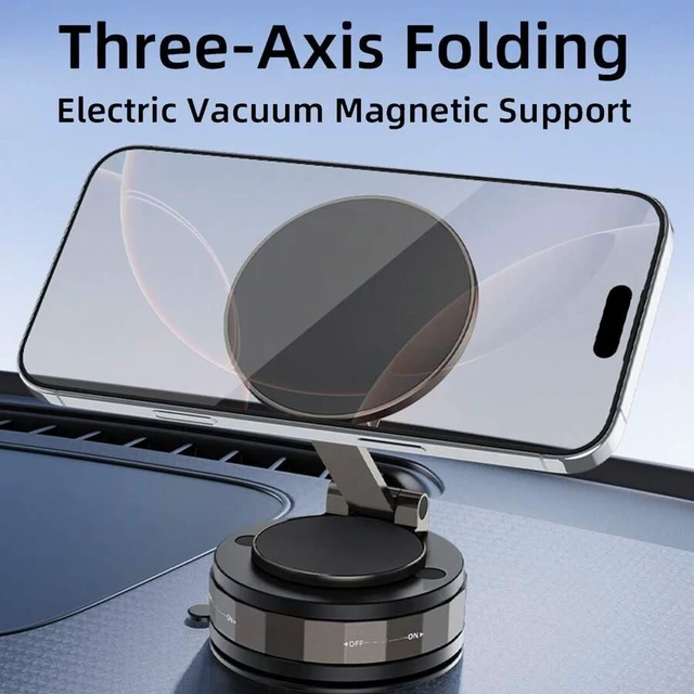 Alt view image 4 of 7 - Bks 360° Vacuum Magnetic Car Phone Holder Strong Suction Foldable Dashboard Mount Windshield Stand