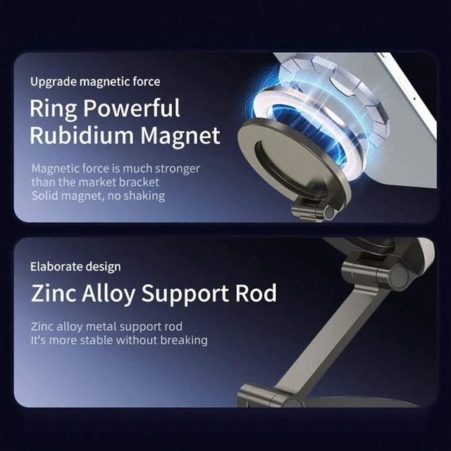 Alt view image 6 of 7 - Bks 360° Vacuum Magnetic Car Phone Holder Strong Suction Foldable Dashboard Mount Windshield Stand