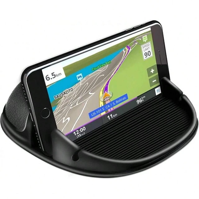 Alt view image 2 of 7 - Bks Car Phone Holder Silicone Pad Mat Slip Free Dashboard Stand Compatible With iPhone Android Smartphones GPS Devices Black