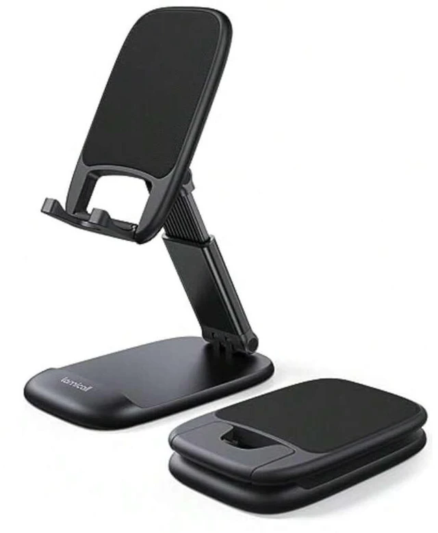Main image of Bks Height Adjustable Foldable Mobile Phone Stand, Portable Desktop Holder for iPhone 17 16 15 14 13 12 11 Pro Max Plus Air Galaxy S25 Office Gift