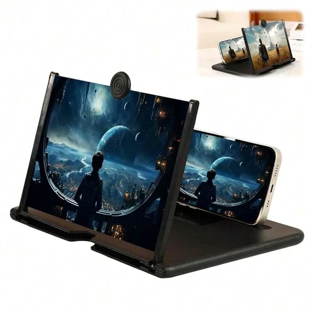 Main image of Bks 12 Inch Foldable Phone Screen Magnifier Stand Adjustable Angle HD Amplifier for Movies Gaming Video Universal Device