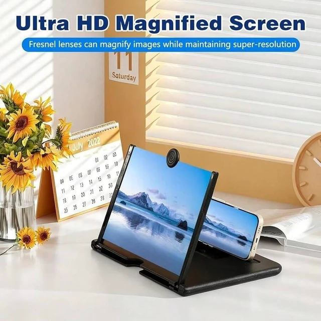 Alt view image 5 of 7 - Bks 12 Inch Foldable Phone Screen Magnifier Stand Adjustable Angle HD Amplifier for Movies Gaming Video Universal Device