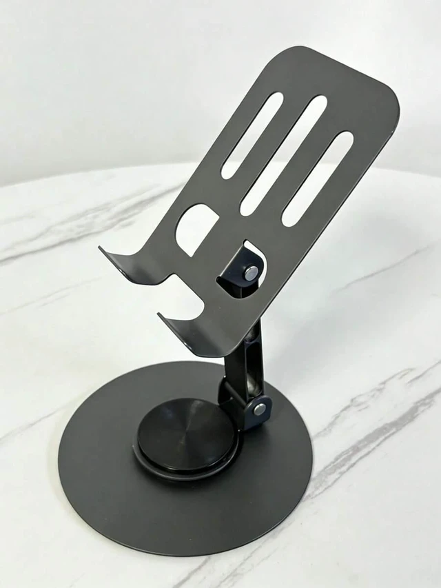 Main image of Bks 360 Rotatable Dual-Color Metal Phone Stand Adjustable Desktop Holder Non-Slip Lightweight Smartphone Accessory