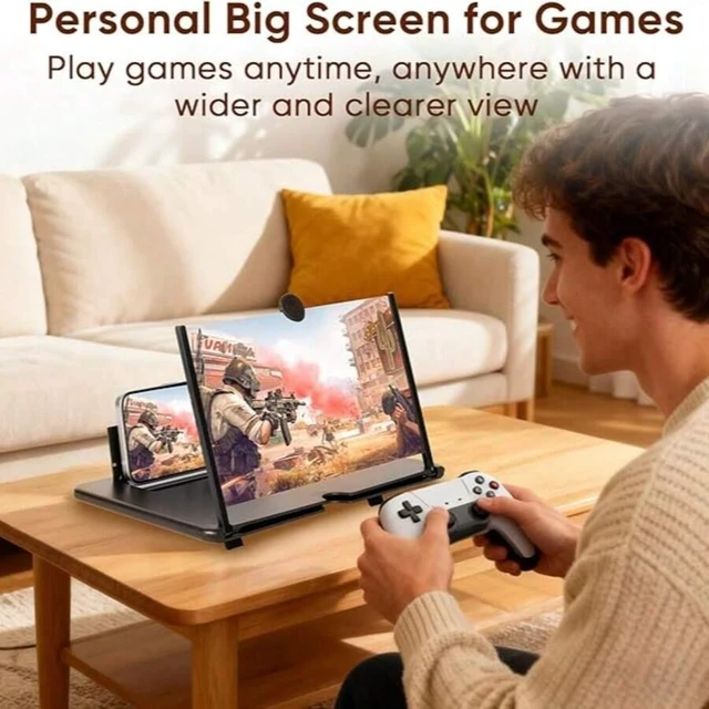 Alt view image 2 of 7 - Bks Adjustable Solid Color Screen Magnifier Stand 10 Inch HD Projector Enlarger For Cell Phone Mobile Device Foldable Amplifier Compatible With All Phones