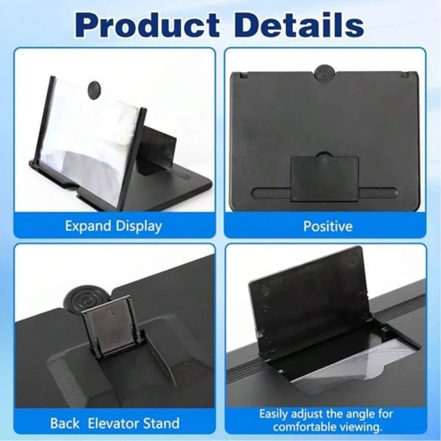 Alt view image 4 of 7 - Bks Adjustable Solid Color Screen Magnifier Stand 10 Inch HD Projector Enlarger For Cell Phone Mobile Device Foldable Amplifier Compatible With All Phones