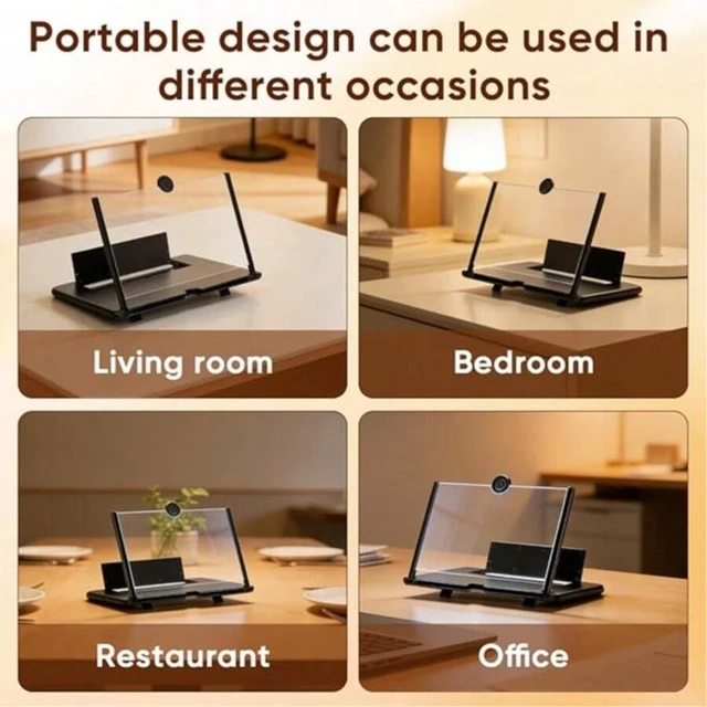 Alt view image 5 of 7 - Bks Adjustable Solid Color Screen Magnifier Stand 10 Inch HD Projector Enlarger For Cell Phone Mobile Device Foldable Amplifier Compatible With All Phones