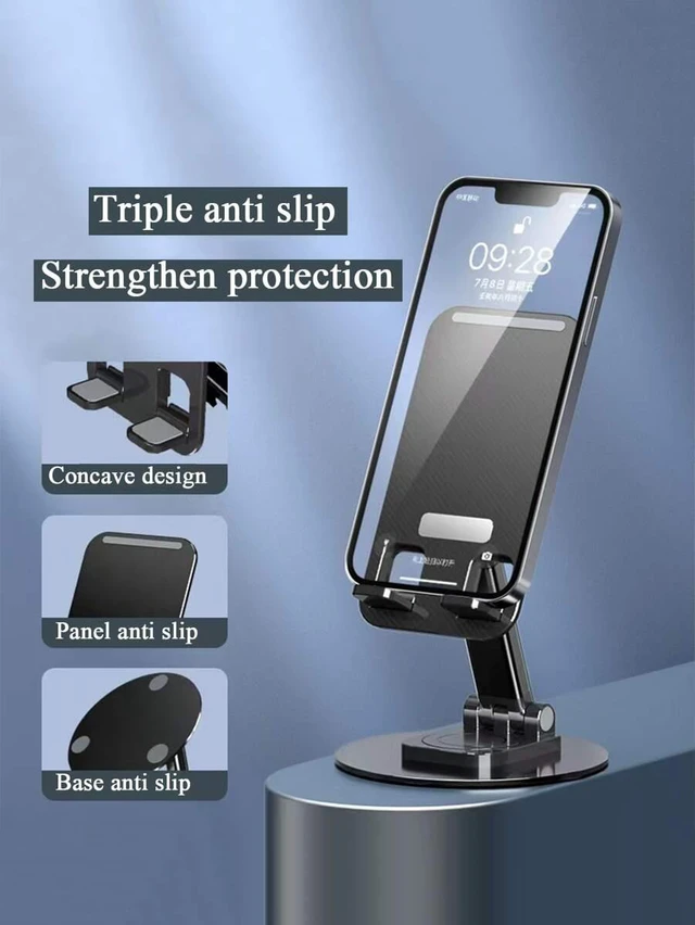Alt view image 5 of 7 - Bks Phone Holder Rotatable Metal Desk Stand For Mobile Phone Tablet Compatible With IPhone Android Gift