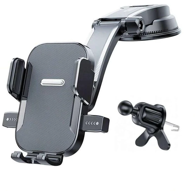 Main image of Bks Car Phone Mount 2-In-1 Suction Cup Air Vent Holder 360 Rotation Stand Compatible With All Smartphones
