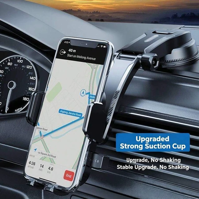Alt view image 2 of 6 - Bks Car Phone Mount 2-In-1 Suction Cup Air Vent Holder 360 Rotation Stand Compatible With All Smartphones