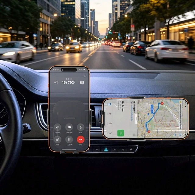 Alt view image 5 of 6 - Bks Car Phone Mount 2-In-1 Suction Cup Air Vent Holder 360 Rotation Stand Compatible With All Smartphones