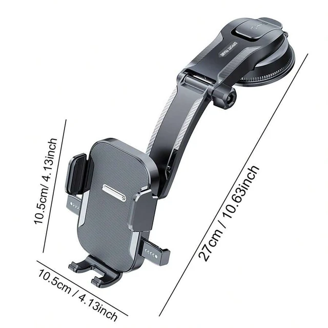 Alt view image 6 of 6 - Bks Car Phone Mount 2-In-1 Suction Cup Air Vent Holder 360 Rotation Stand Compatible With All Smartphones