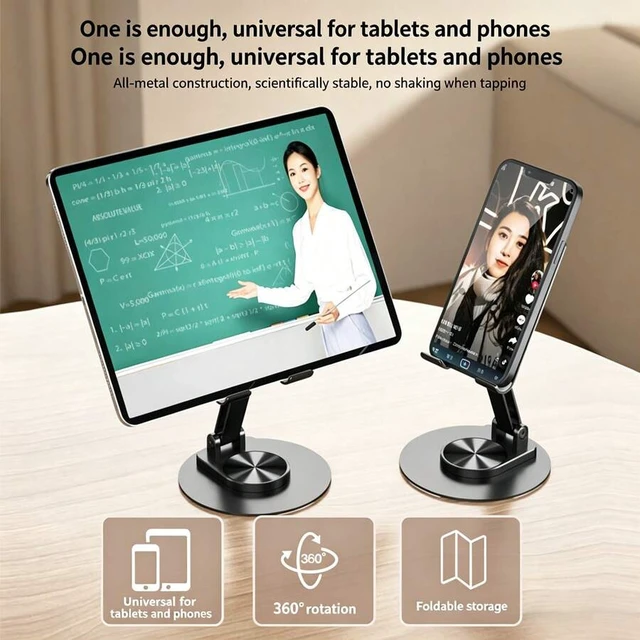 Alt view image 3 of 7 - Bks Foldable Portable Phone Stand, Universal IPhone Holder, Desktop Metal Tablet iPad Stand, Perfect For Watching Videos, Adjustable Height