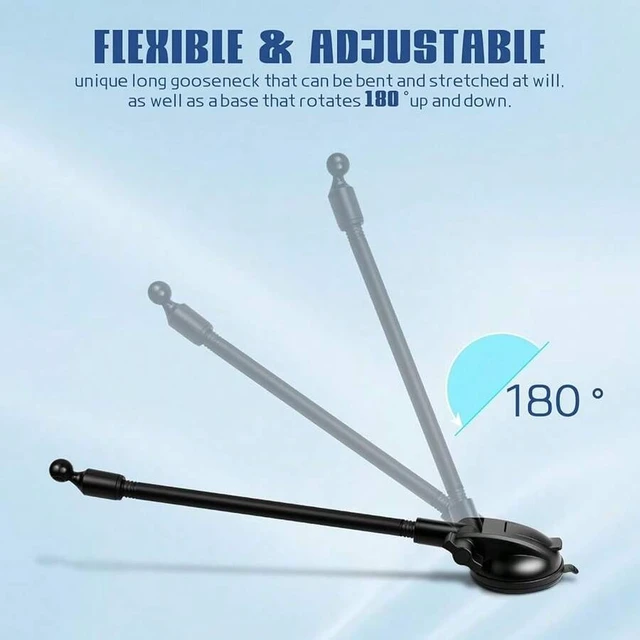 Alt view image 6 of 6 - Bks Car Phone Holder Long Arm Dashboard Windshield Mount Gooseneck Suction Cup Anti-Shake Stabilizer Stand for All Smartphones