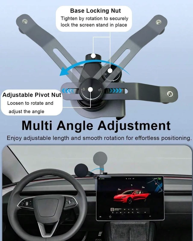 Alt view image 2 of 7 - Bks Magnetic Car Phone Holder For Tesla Model 3 Y S X Screen Mount, Built-In 23 N55 Magnets Adjustable Clamp Aluminum Alloy Hands-Free Fit All Phones