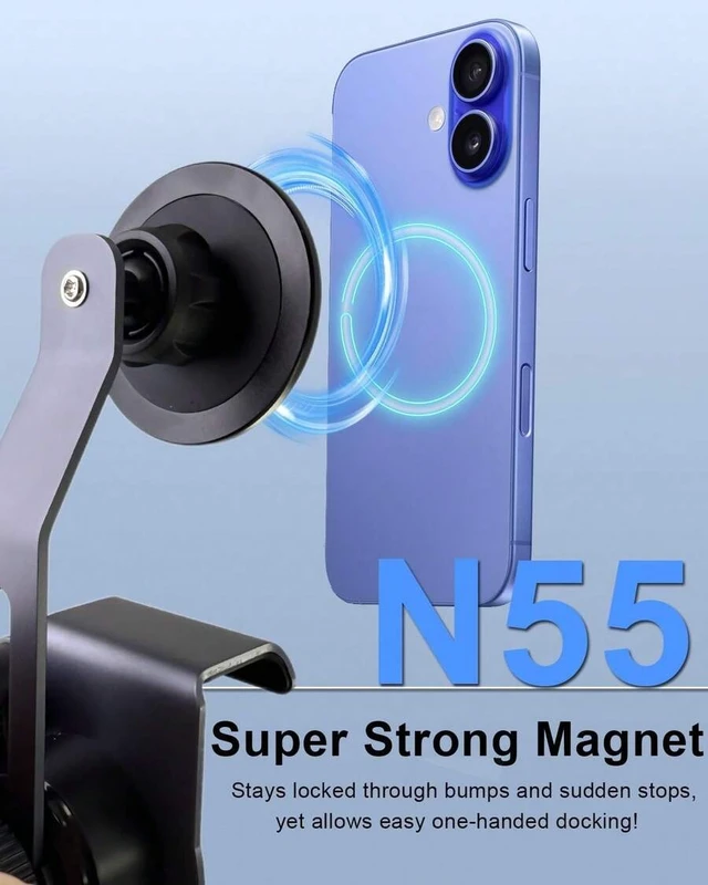Alt view image 4 of 7 - Bks Magnetic Car Phone Holder For Tesla Model 3 Y S X Screen Mount, Built-In 23 N55 Magnets Adjustable Clamp Aluminum Alloy Hands-Free Fit All Phones