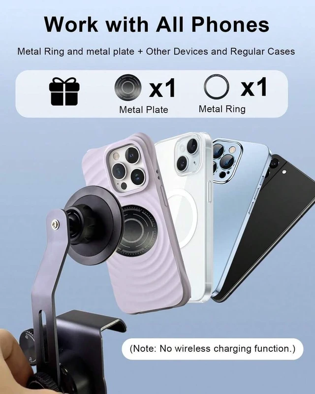 Alt view image 7 of 7 - Bks Magnetic Car Phone Holder For Tesla Model 3 Y S X Screen Mount, Built-In 23 N55 Magnets Adjustable Clamp Aluminum Alloy Hands-Free Fit All Phones