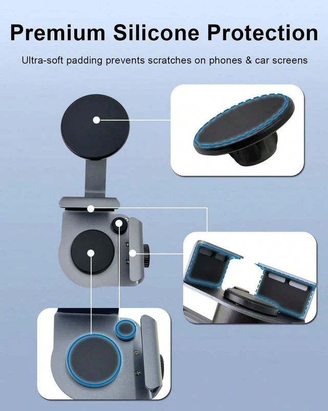 Alt view image 5 of 7 - Bks Magnetic Car Phone Holder For Tesla Model 3 Y S X Screen Mount, Built-In 23 N55 Magnets Adjustable Clamp Aluminum Alloy Hands-Free Fit All Phones