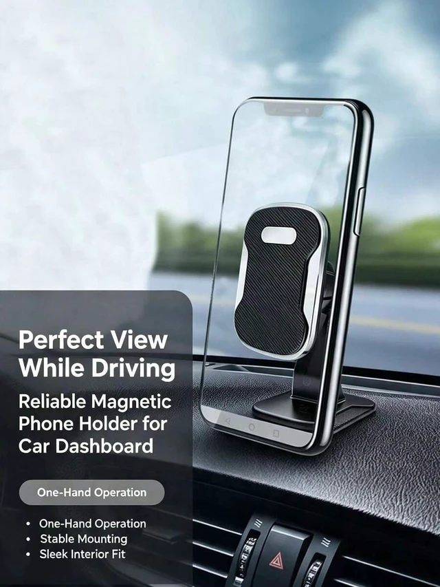 Alt view image 2 of 6 - Bks Car Magnetic Phone Holder Universal Dashboard Mount Multi-Function Adhesive Stand Center