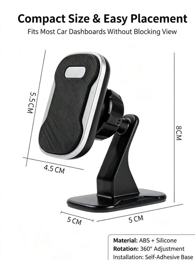 Alt view image 5 of 6 - Bks Car Magnetic Phone Holder Universal Dashboard Mount Multi-Function Adhesive Stand Center
