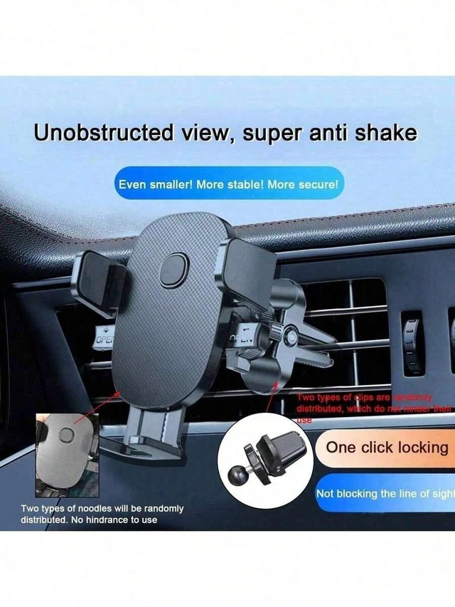 Main image of Bks Car Air Vent Phone Holder Gravity Mount Clip-On Stable Anti-Drop Stand for Navigation Compact