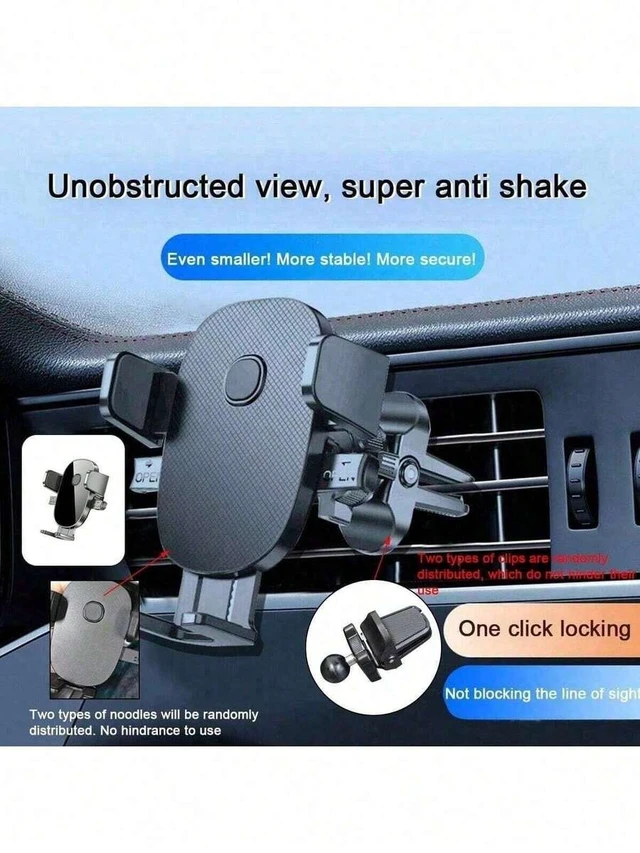 Alt view image 3 of 7 - Bks Car Air Vent Phone Holder Gravity Mount Clip-On Stable Anti-Drop Stand for Navigation Compact