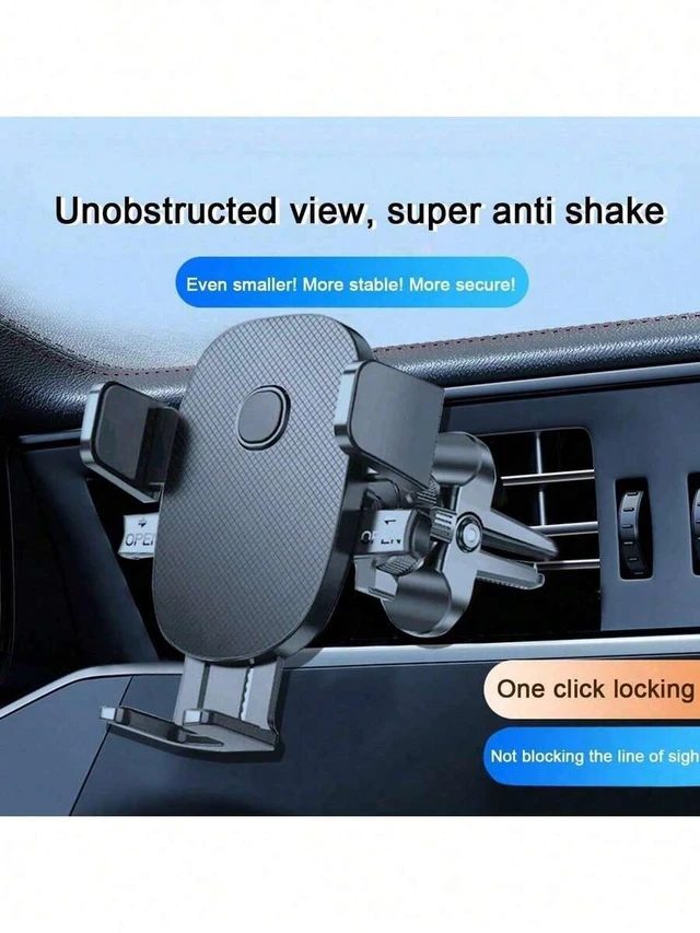 Alt view image 4 of 7 - Bks Car Air Vent Phone Holder Gravity Mount Clip-On Stable Anti-Drop Stand for Navigation Compact