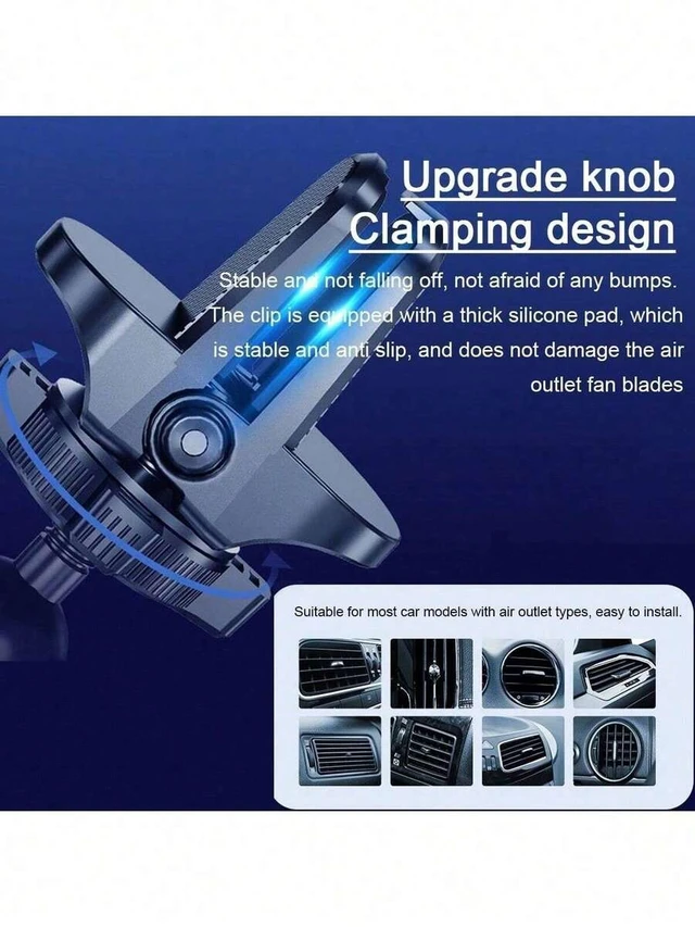 Alt view image 7 of 7 - Bks Car Air Vent Phone Holder Gravity Mount Clip-On Stable Anti-Drop Stand for Navigation Compact