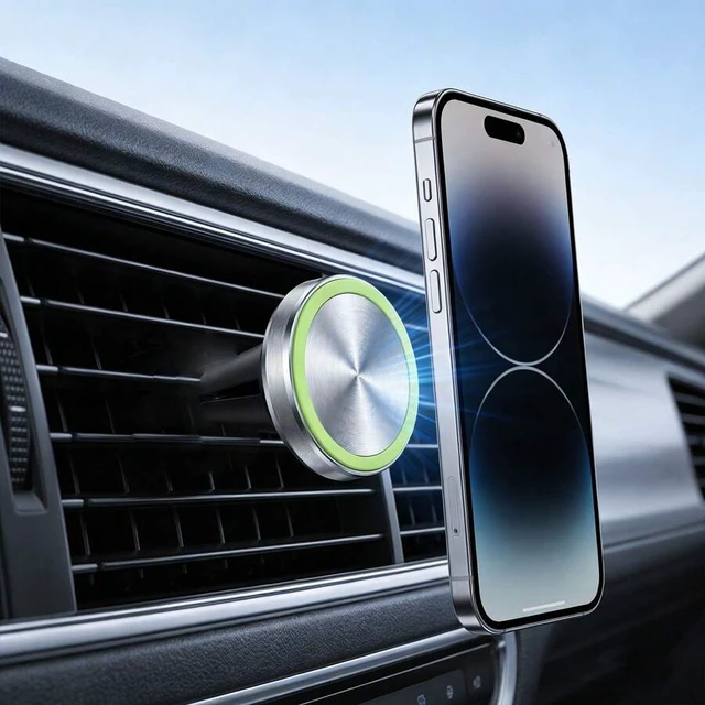 Alt view image 2 of 6 - Bks Strong Magnetic Car Phone Mount Clip Air Vent Holder Rotatable Universal Smartphone Stand Dashboard Windshield Grip