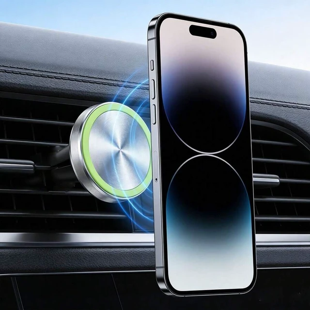 Alt view image 5 of 6 - Bks Strong Magnetic Car Phone Mount Clip Air Vent Holder Rotatable Universal Smartphone Stand Dashboard Windshield Grip