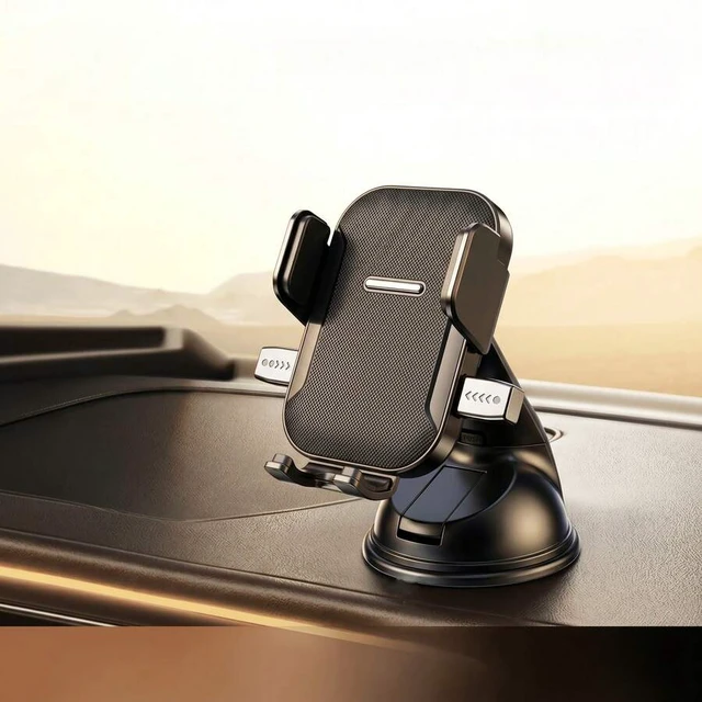 Alt view image 2 of 7 - Bks 360° Adjustable Suction Cup Car Phone Holder, Dashboard Navigation Mount, Universal Fit for Horizontal Vertical Orientation, Compact Anti-Vibration Design
