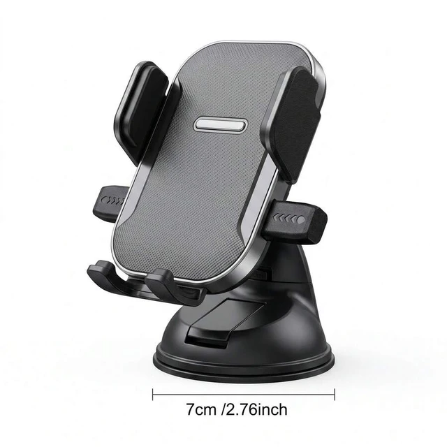 Alt view image 3 of 7 - Bks 360° Adjustable Suction Cup Car Phone Holder, Dashboard Navigation Mount, Universal Fit for Horizontal Vertical Orientation, Compact Anti-Vibration Design