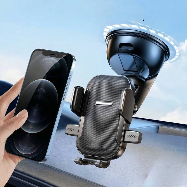 Alt view image 4 of 7 - Bks 360° Adjustable Suction Cup Car Phone Holder, Dashboard Navigation Mount, Universal Fit for Horizontal Vertical Orientation, Compact Anti-Vibration Design