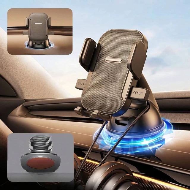 Alt view image 6 of 7 - Bks 360° Adjustable Suction Cup Car Phone Holder, Dashboard Navigation Mount, Universal Fit for Horizontal Vertical Orientation, Compact Anti-Vibration Design