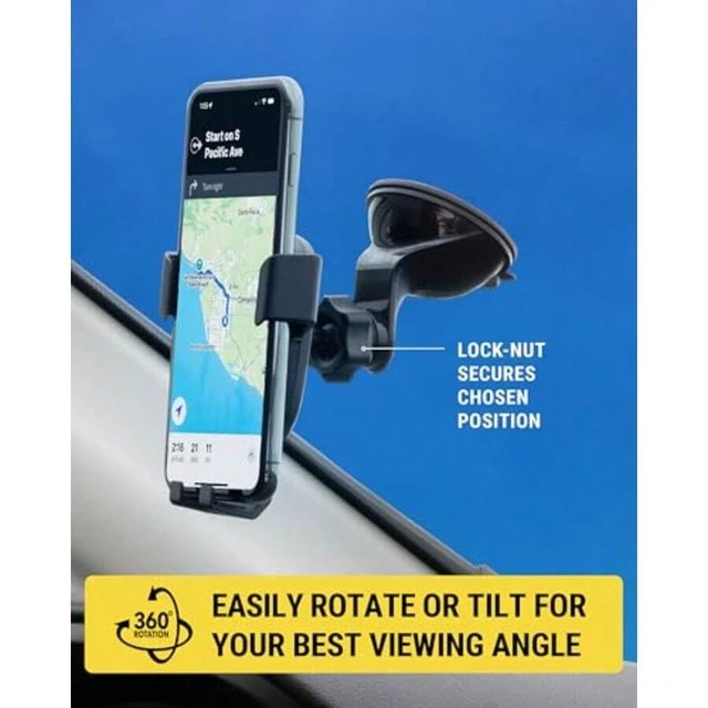 Alt view image 6 of 7 - Bks 3-in-1 Universal Suction Cup Phone Mount for Car Dashboard Windshield Vent, 360 Adjustable Stand Holder Compatible with iPhone Android