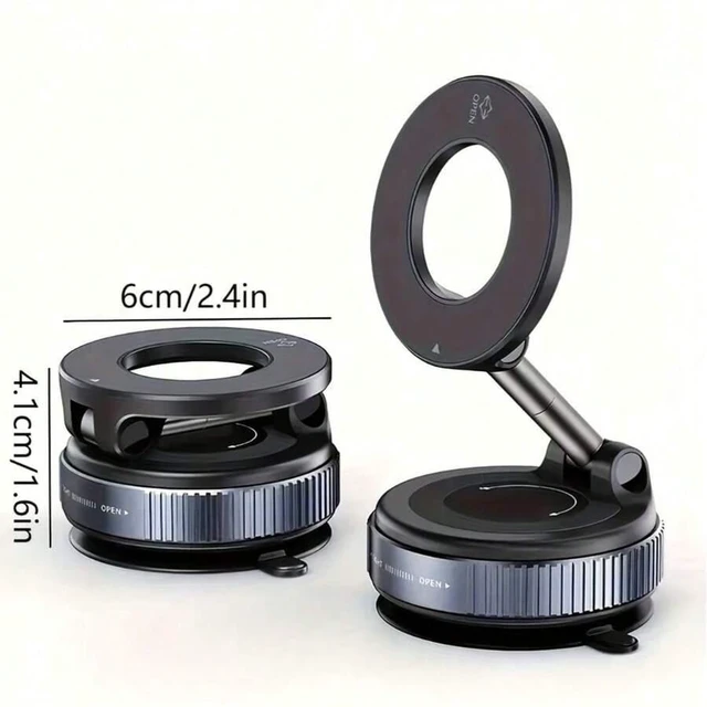 Alt view image 5 of 7 - Bks Magnetic Phone Stand Set of 4 with Vacuum Suction Cups N52 Magnet 360 Swivel Adjustable for Car Dashboard Desktop Universal iPhone Android