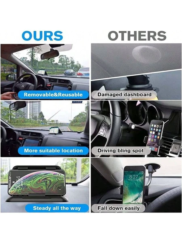 Alt view image 3 of 7 - Bks Car Dashboard Phone Holder Non Slip Pad For Various Dashboards Slip Free Desk Stand Compatible IPhone Samsung Android GPS